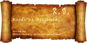 Kozári Vilibald névjegykártya